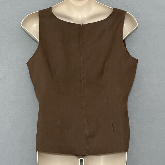 Lino USA Womens Top Plus 1X Brown 100% Linen 2 Piece Embroidered Classic Clasual - Picture 5 of 16